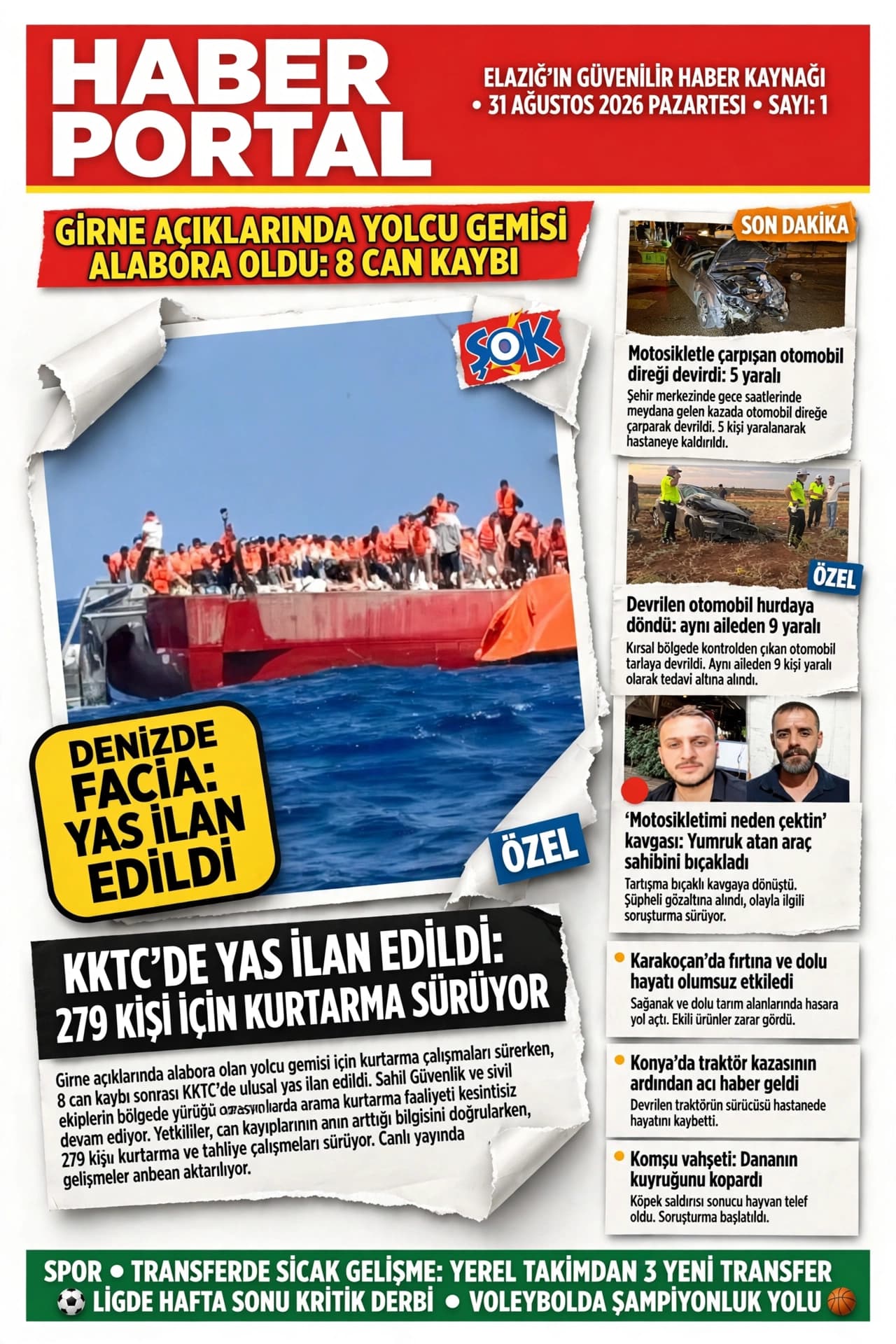 Haber Portal — 31 Ağustos 2026 Pazartesi