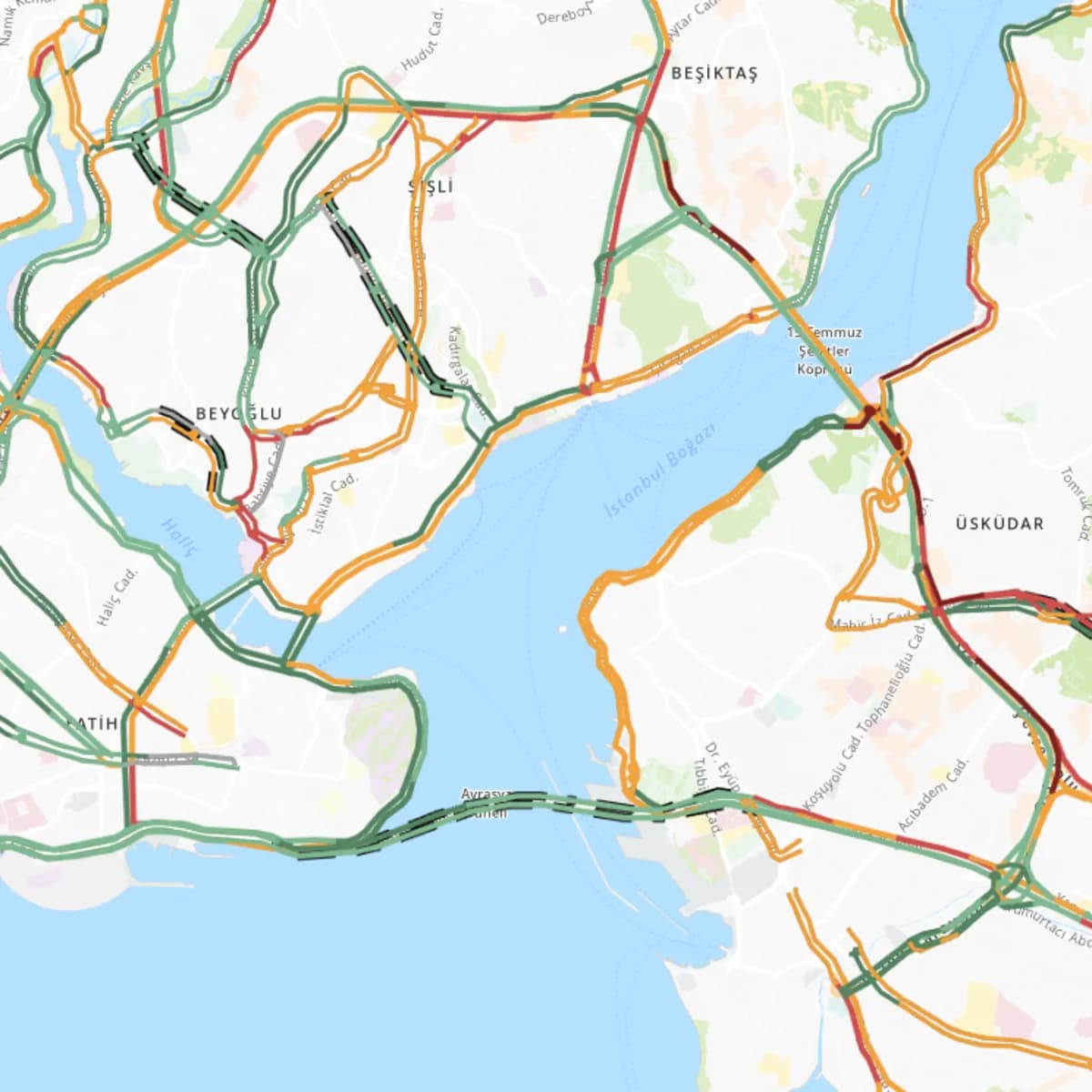 İstanbul'da köprü ve sahil yolları kilitlendi