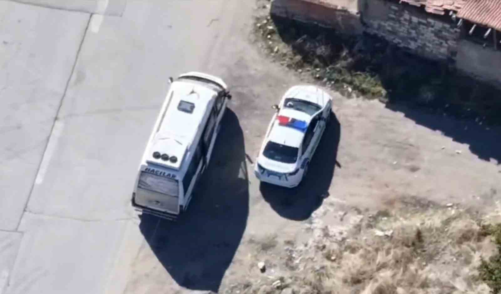 Dron Takibinden Kaçamadı: Yetersiz Ehliyetle Minibüs Kullanan Sürücüye Ceza