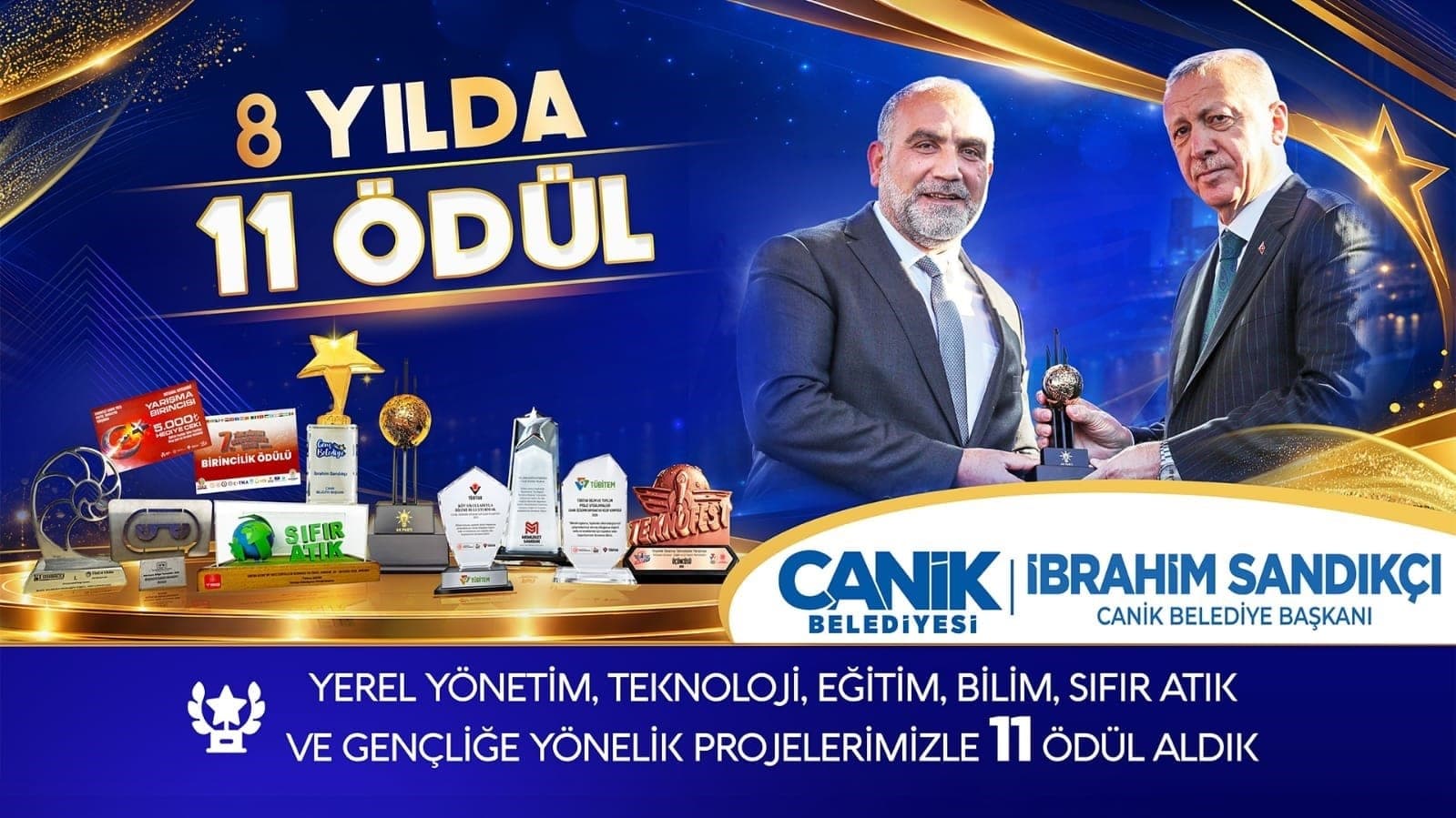 Canik Belediyesi'nin 8 Yıllık Başarı Tablosu: 11 Ödül