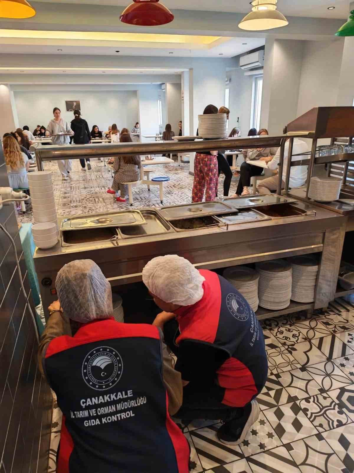 Çanakkale'deki Özel Kız Öğrenci Yurtlarında Eş Zamanlı Yemekhane Denetimi