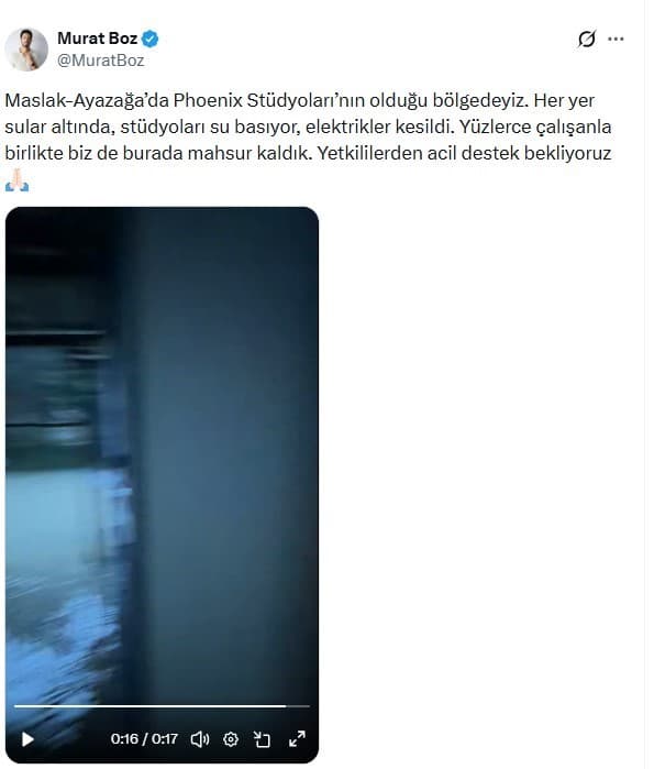 Murat Boz'dan Su Baskını Alarmı: 'Yüzlerce Kişiyle Mahsur Kaldık'