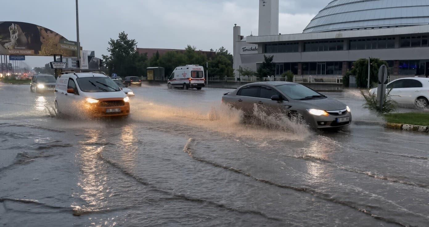 Erzincan'da Şiddetli Yağış ve Görsel Şölen: Geceyi Şimşekler Aydınlattı