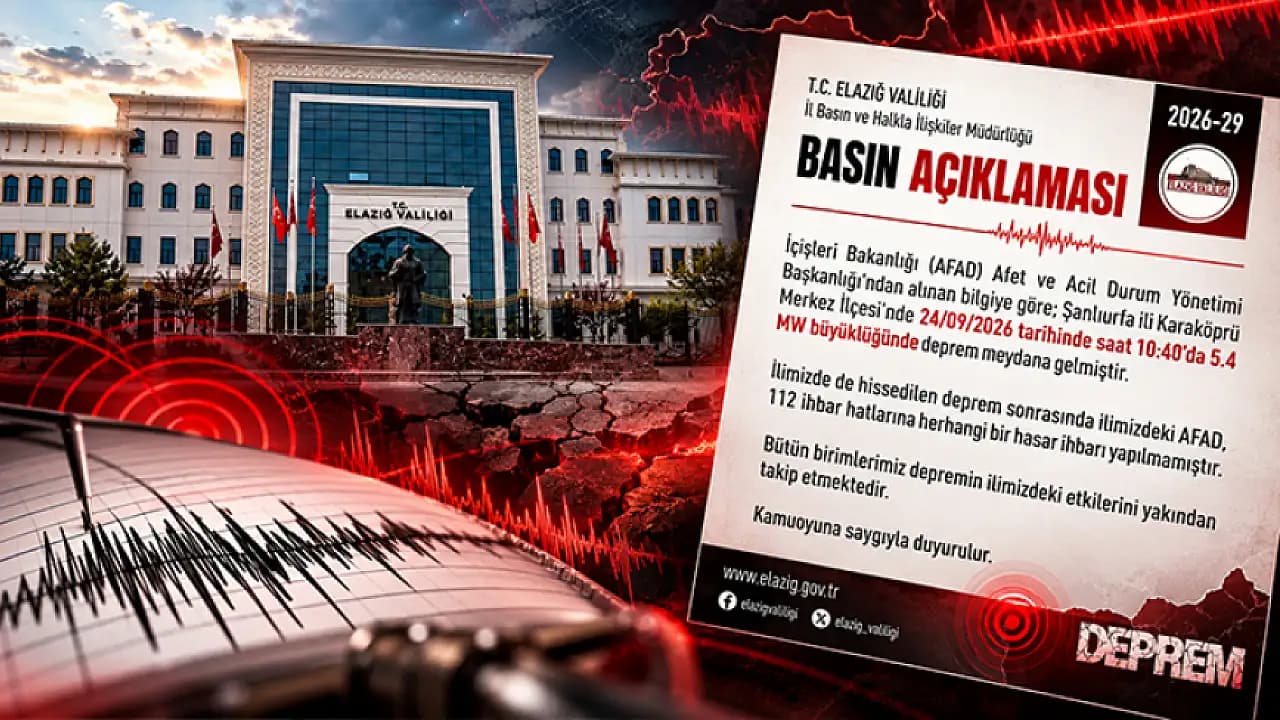 Şanlıurfa'daki 5,4'lük deprem Elazığ'da da hissedildi! Valilik'ten ilk açıklama geldi