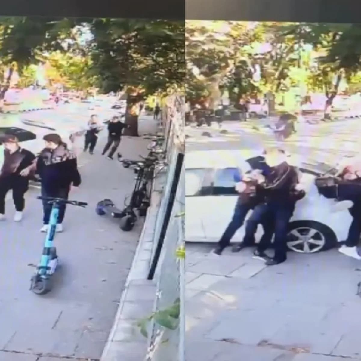 Üsküdar’da okul önünde korkutan kaza! Otomobil öğrencilerin arasına daldı