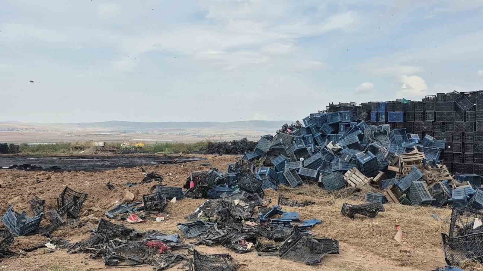 Eskişehir'de Plastik Kasa Yangını: Binlerce Kasa Kül Oldu