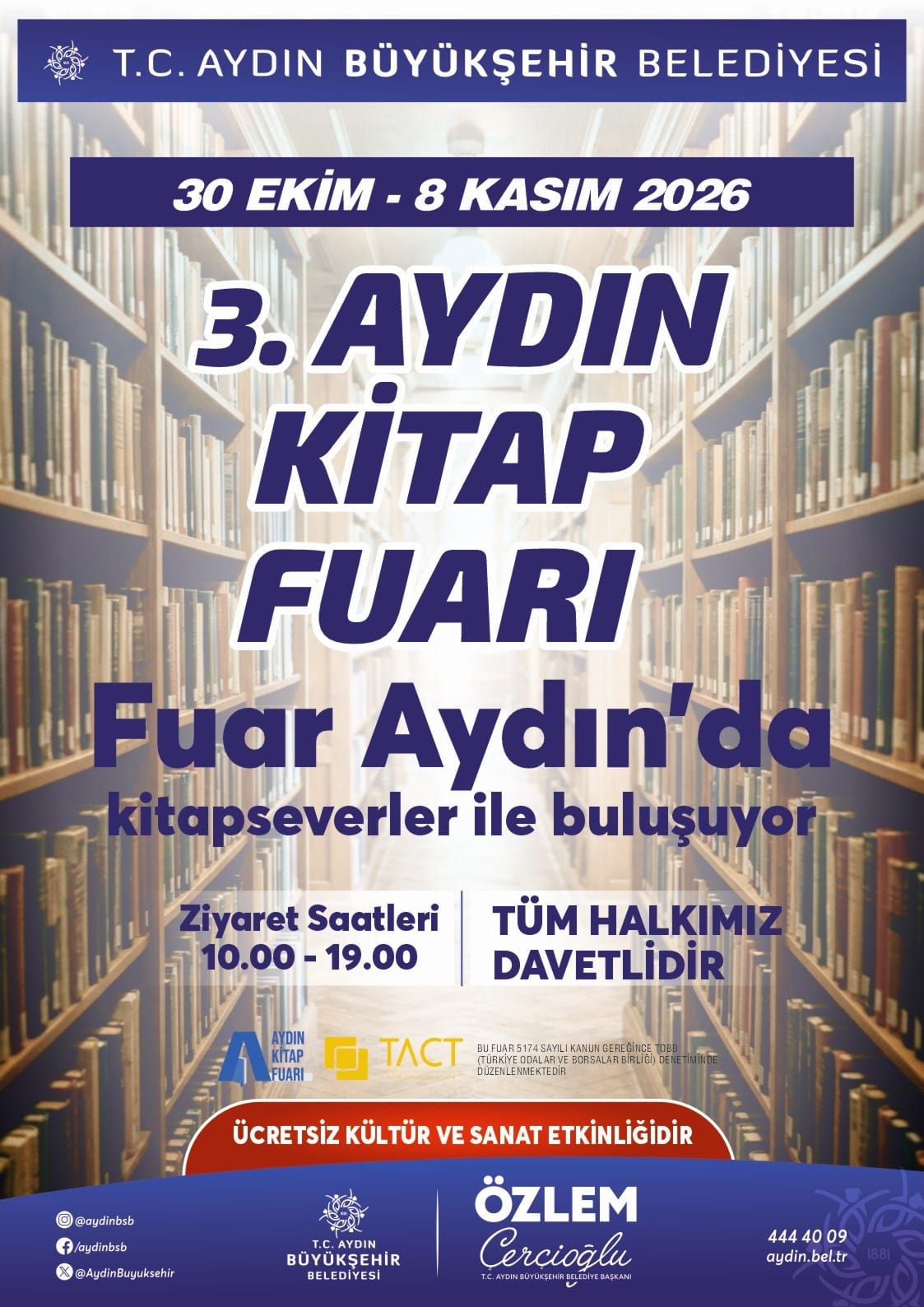 3. Aydın Kitap Fuarı 30 Ekim'de Başlıyor