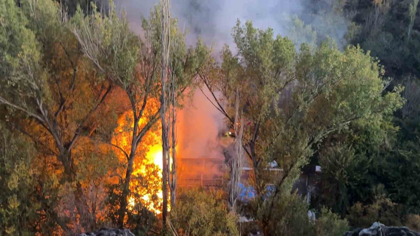 Bağ Evindeki Yangında Piknik Tüpü Patladı