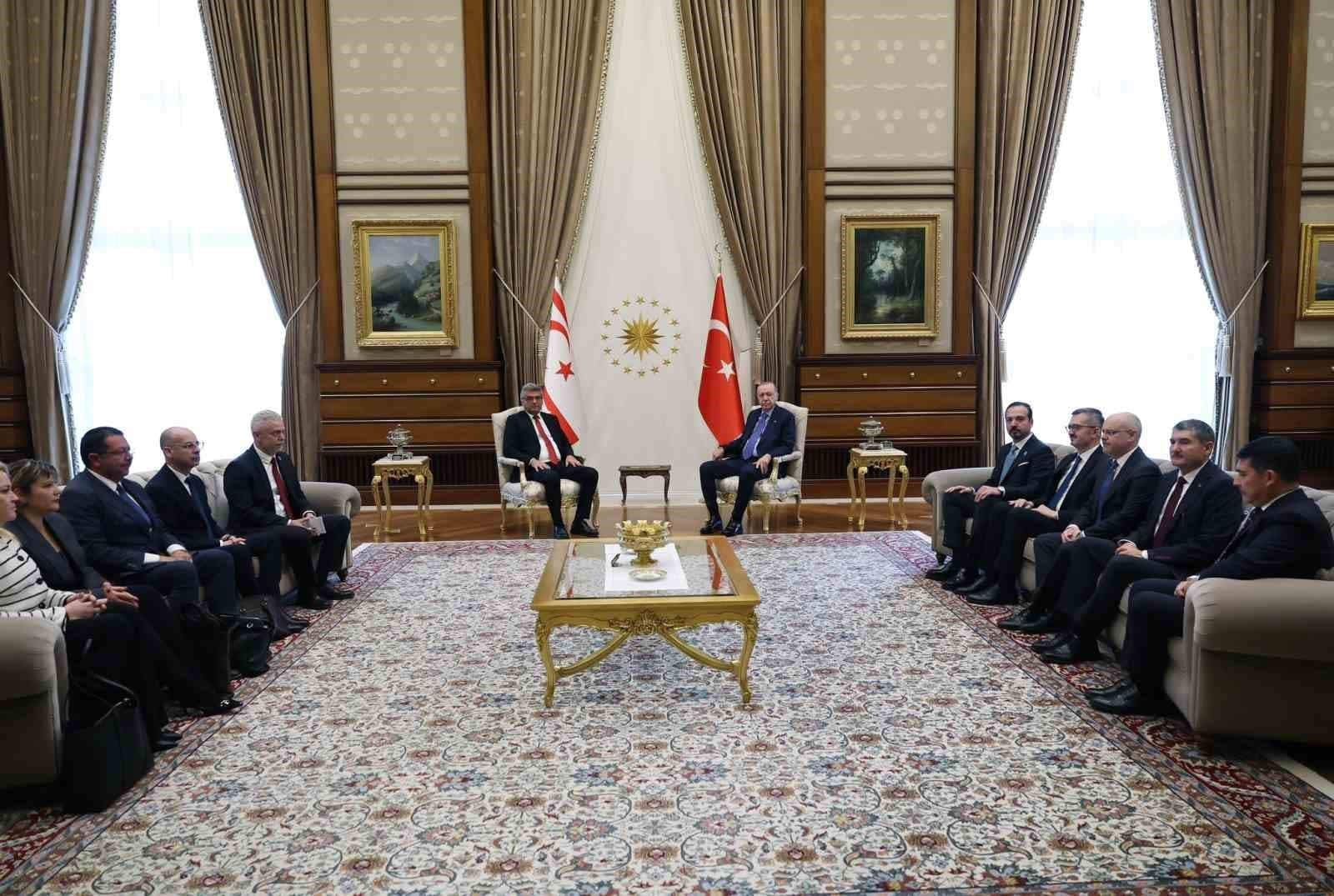 Cumhurbaşkanı Erdoğan, KKTC Cumhurbaşkanı Erhürman ile görüştü