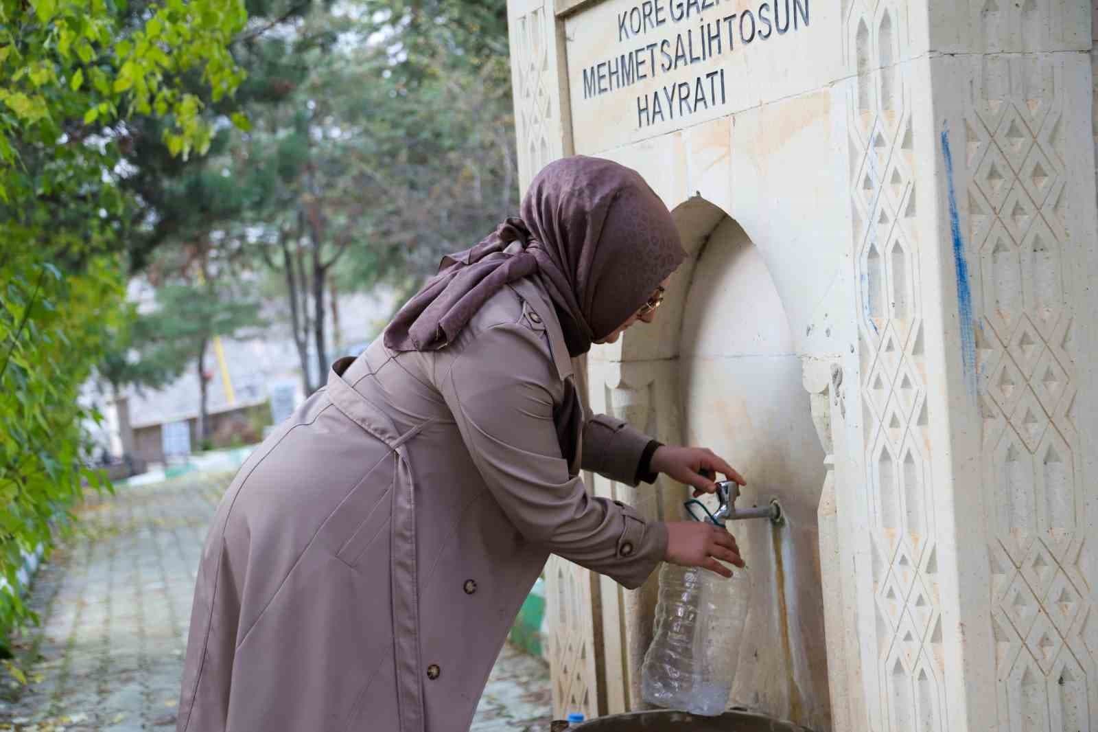 Gümüşhaneli kadın sanatçı, unutulmaya yüz tutan mezarları ve çeşmeleri yeniliyor