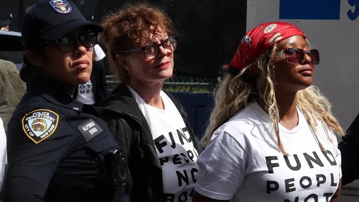 BM önünde Netanyahu gerilimi! Hollywood yıldızı Sarandon gözaltında